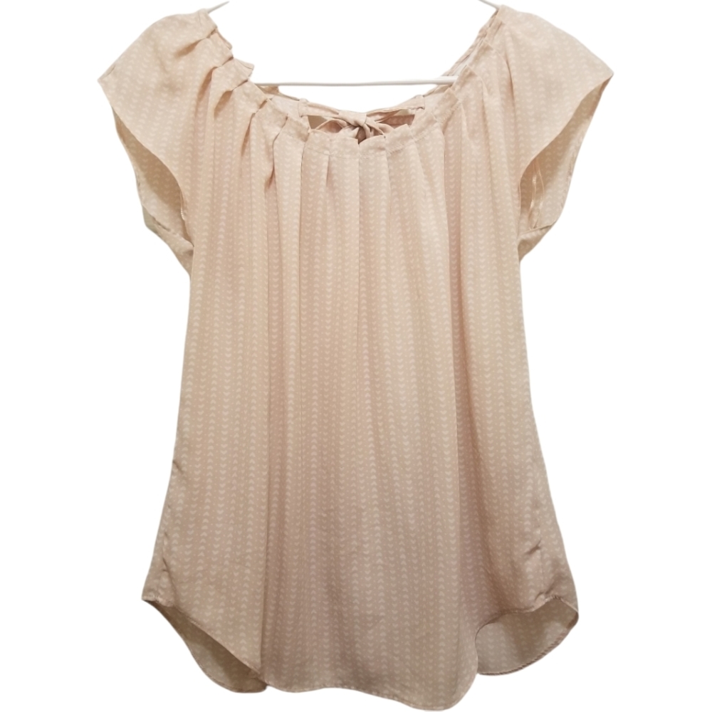 LC Lauren Conrad Soft Pink Heart Blouse